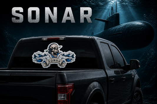 14" Clear background Sonar Window Cling