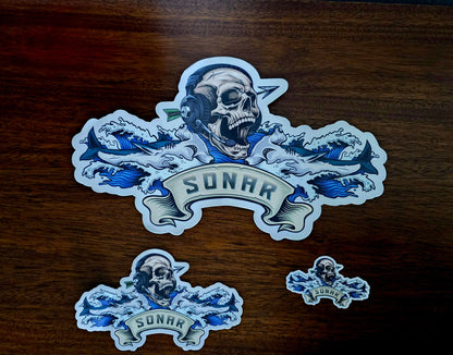 14" Clear background Sonar Window Cling