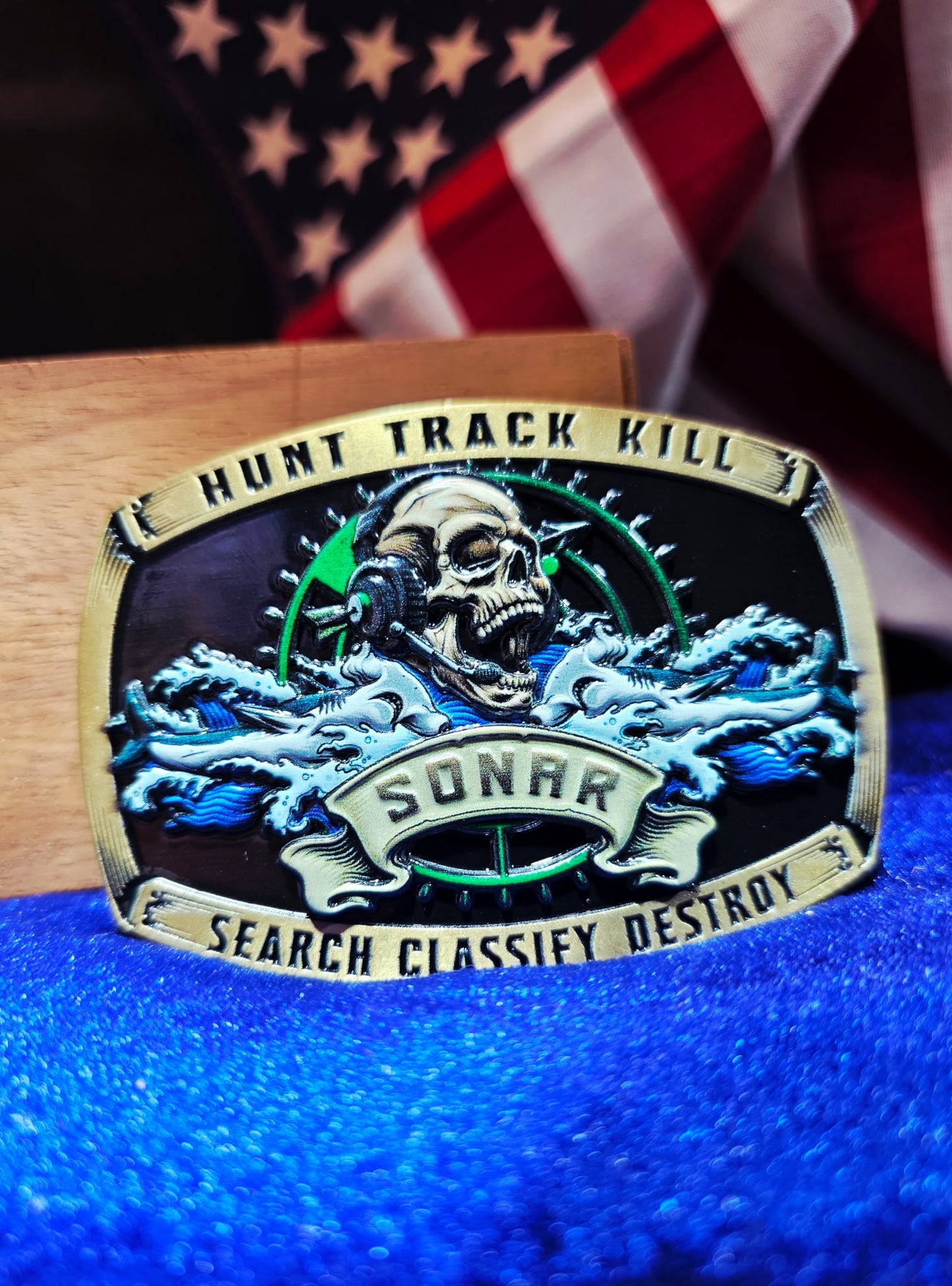 Sonar Belt Buckle | Hunt Track Kill | Silent Service Customs