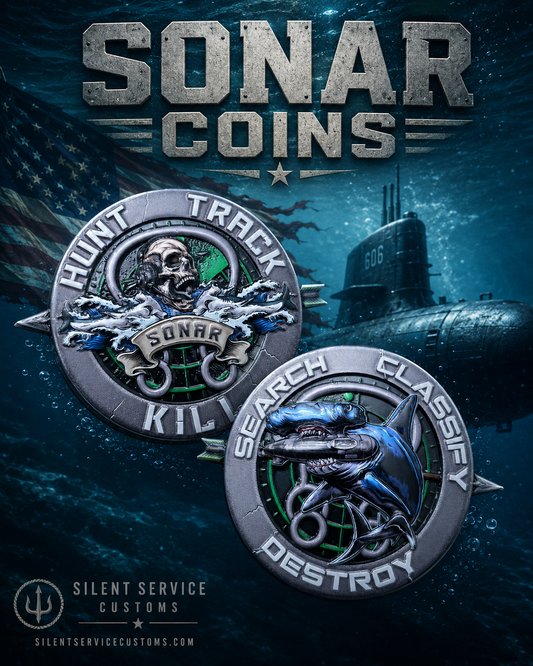 Updated Sonar Challenge Coin | Hunt. Track. Kill.