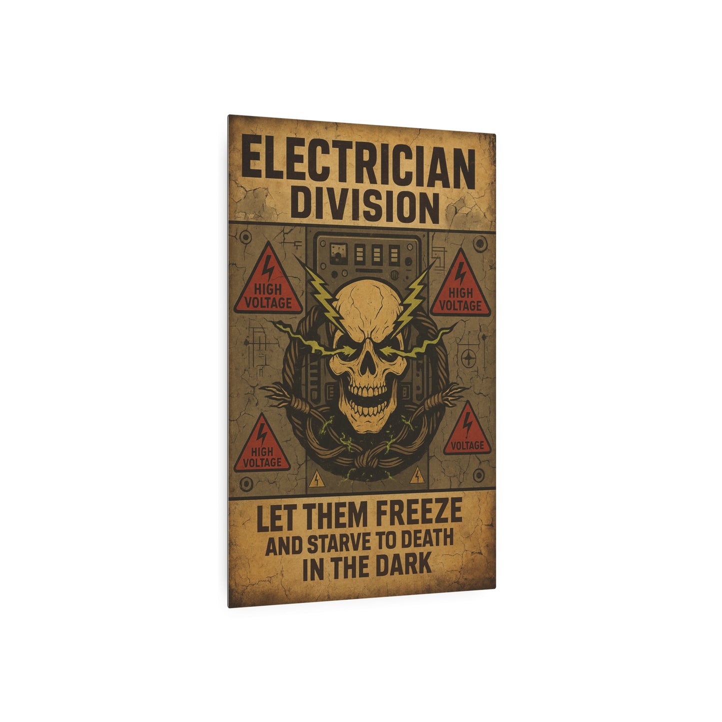 Electrician Vintage Metal Art Sign | Let Them Freeze