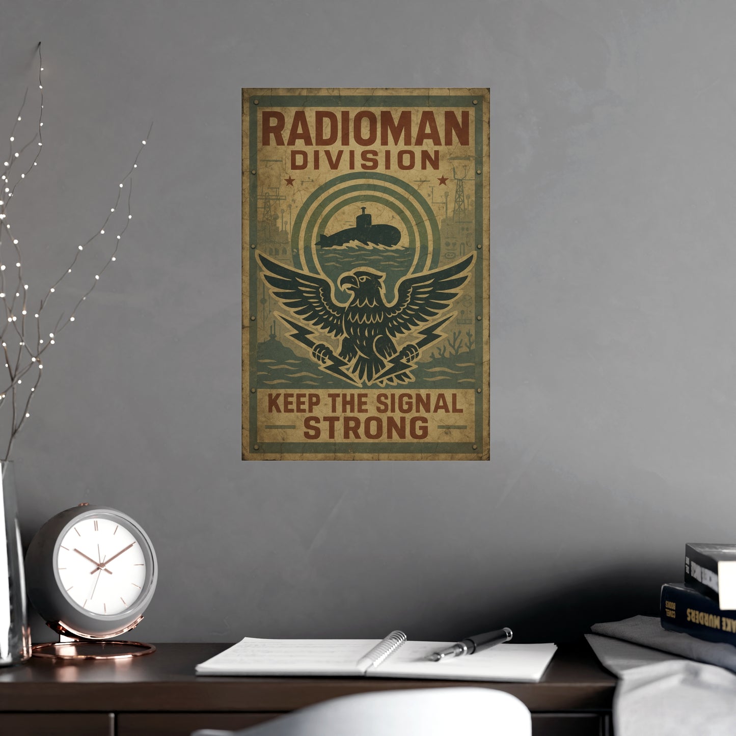 Radioman Vintage Poster | Keep the Signal Strong