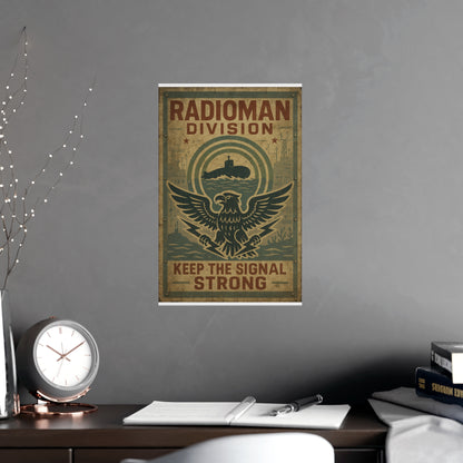Radioman Vintage Poster | Keep the Signal Strong