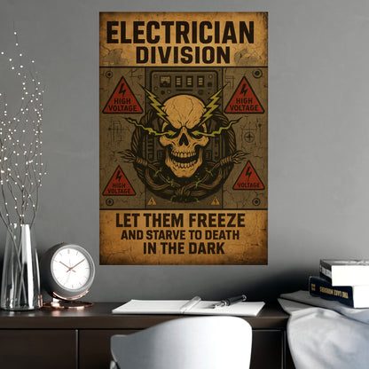 Electrician Vintage Poster | Let Them Freeze