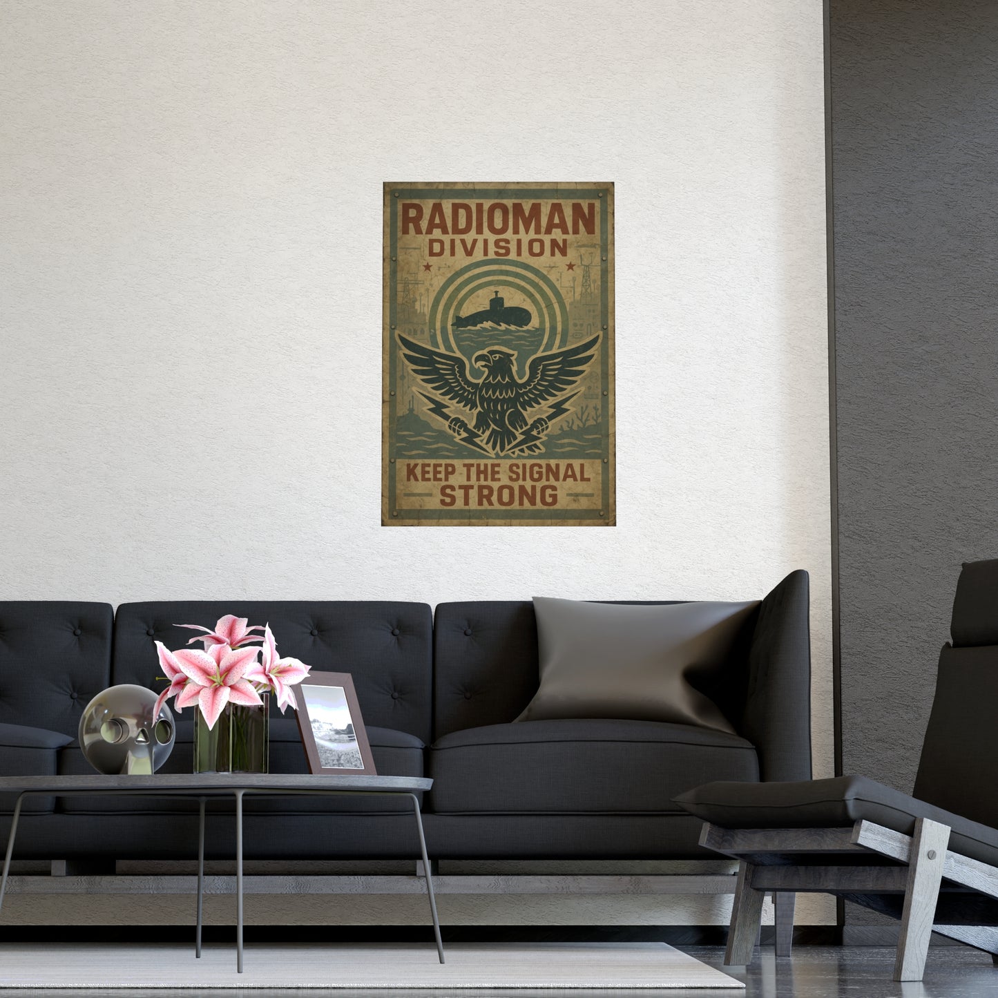 Radioman Vintage Poster | Keep the Signal Strong