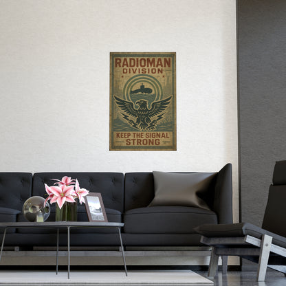 Radioman Vintage Poster | Keep the Signal Strong