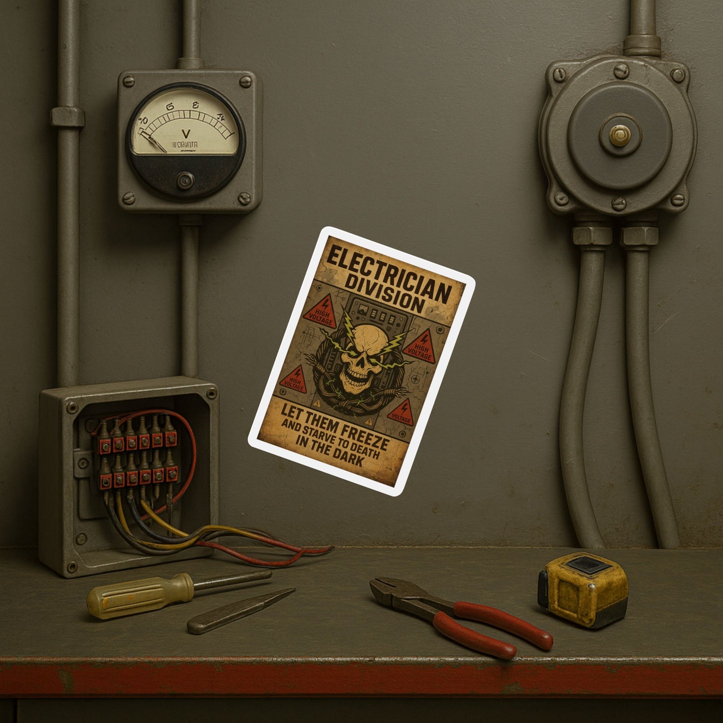 Electrician Division Die-Cut Magnet | Let Them Freeze