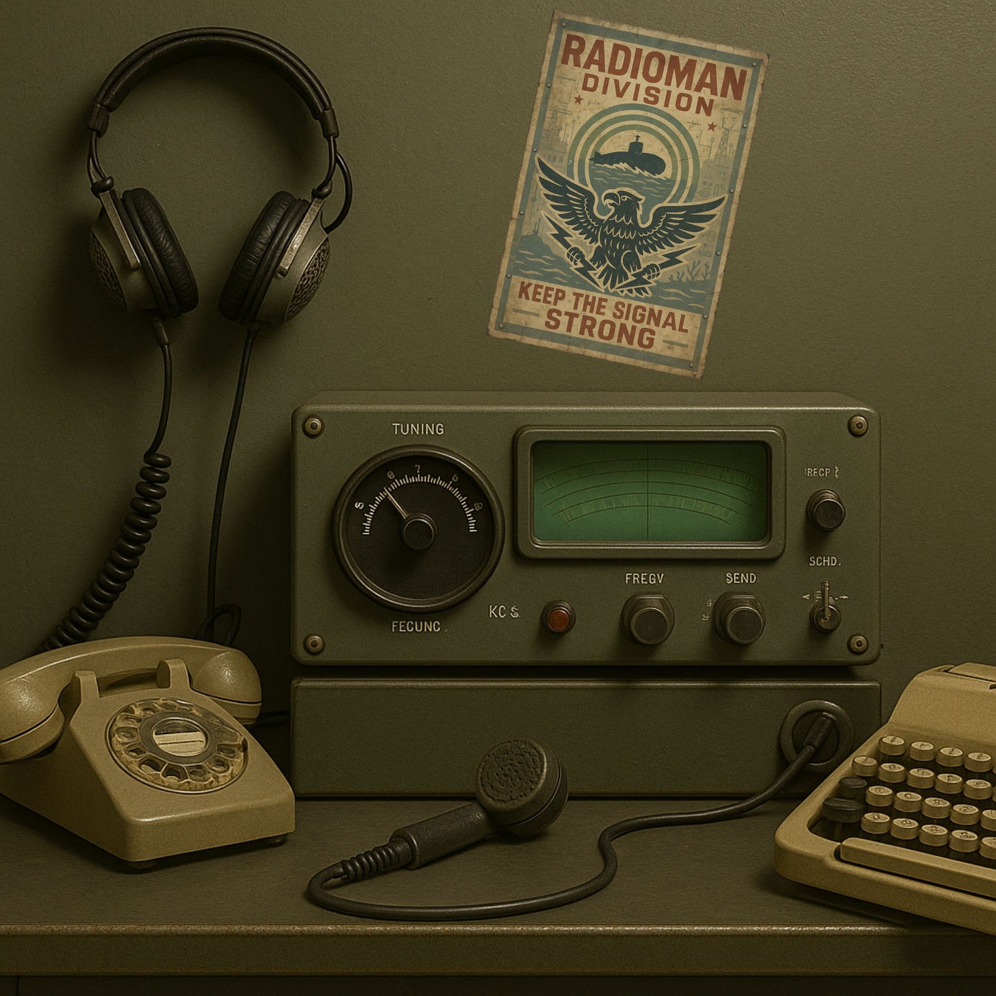 Radioman Vintage Poster | Keep the Signal Strong