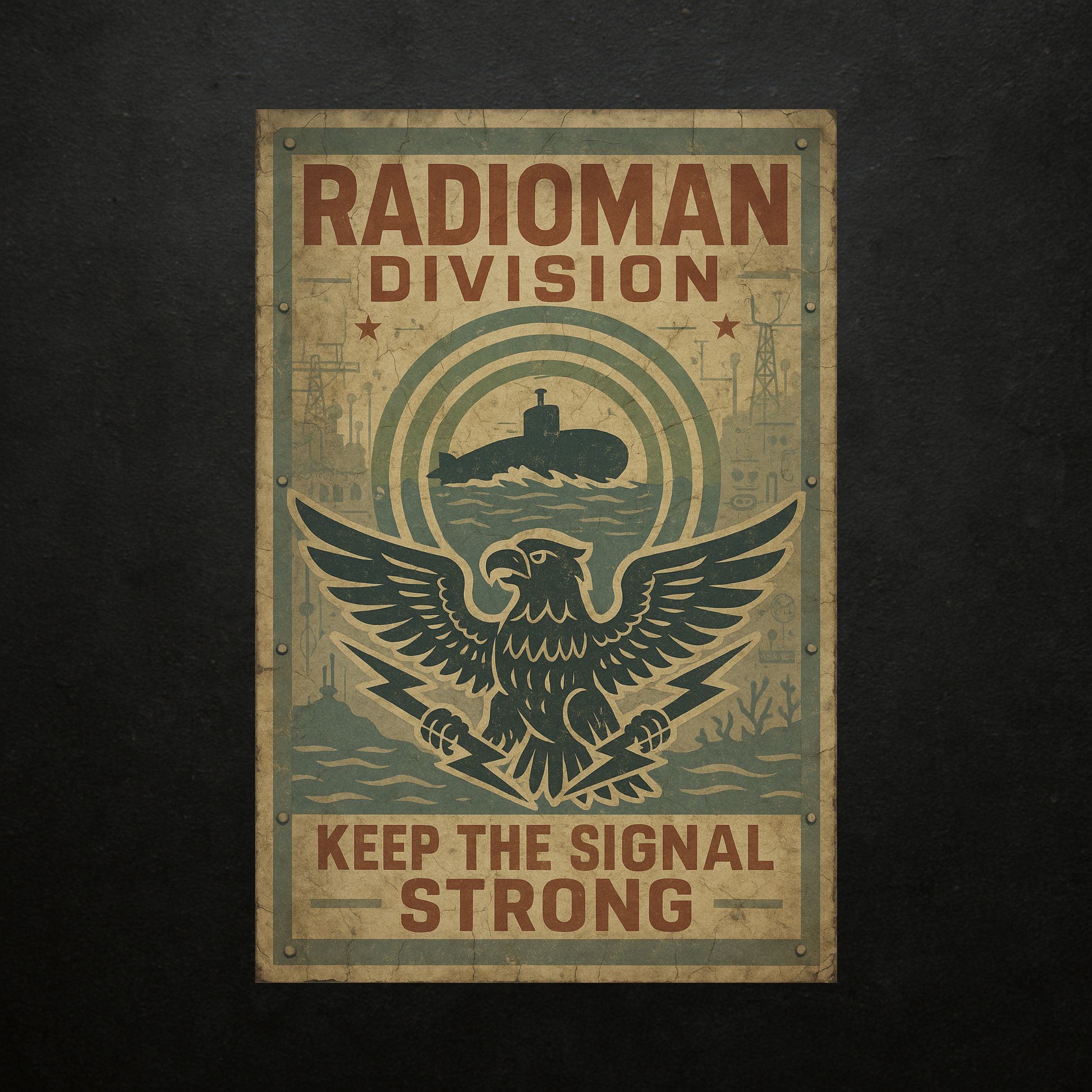 Vintage Radioman Sticker | Keep the Signal Strong – Silent Service Customs