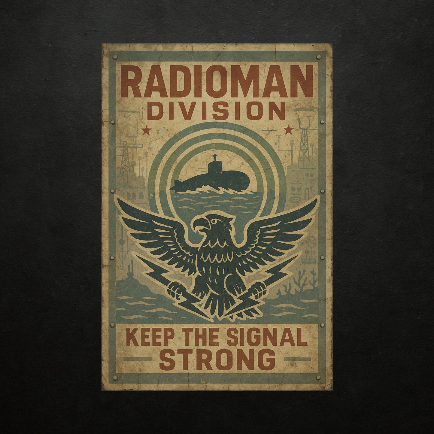 Vintage Radioman Sticker | Keep the Signal Strong