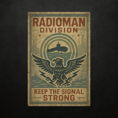 Vintage Radioman Sticker | Keep the Signal Strong