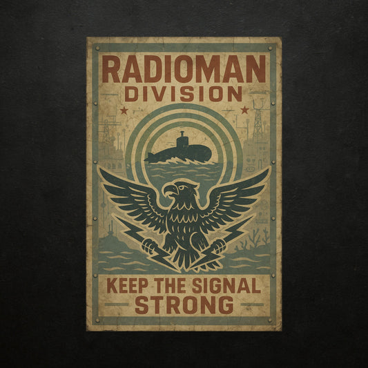 Vintage Radioman Sticker | Keep the Signal Strong