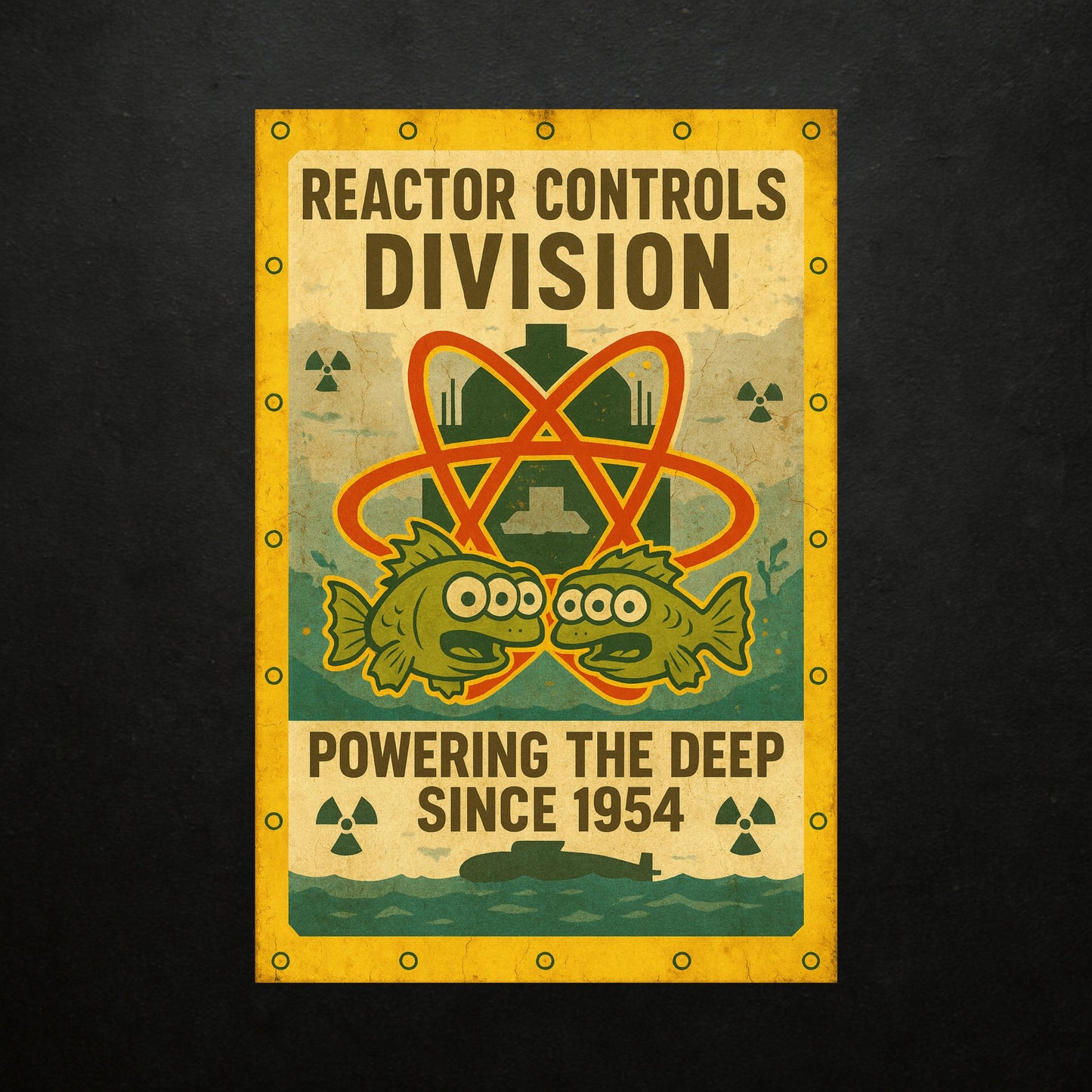 Reactor Controls Vintage Poster | Powering the Deep