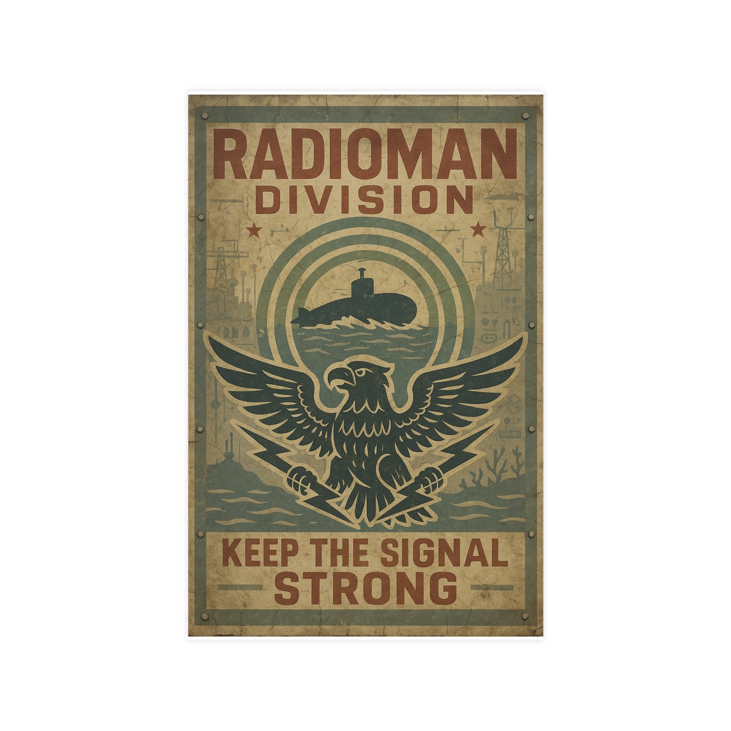 Radioman Vintage Poster | Keep the Signal Strong