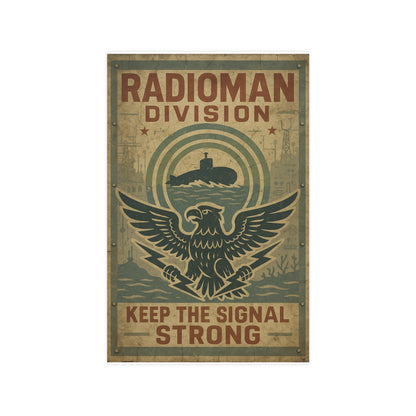 Radioman Vintage Poster | Keep the Signal Strong