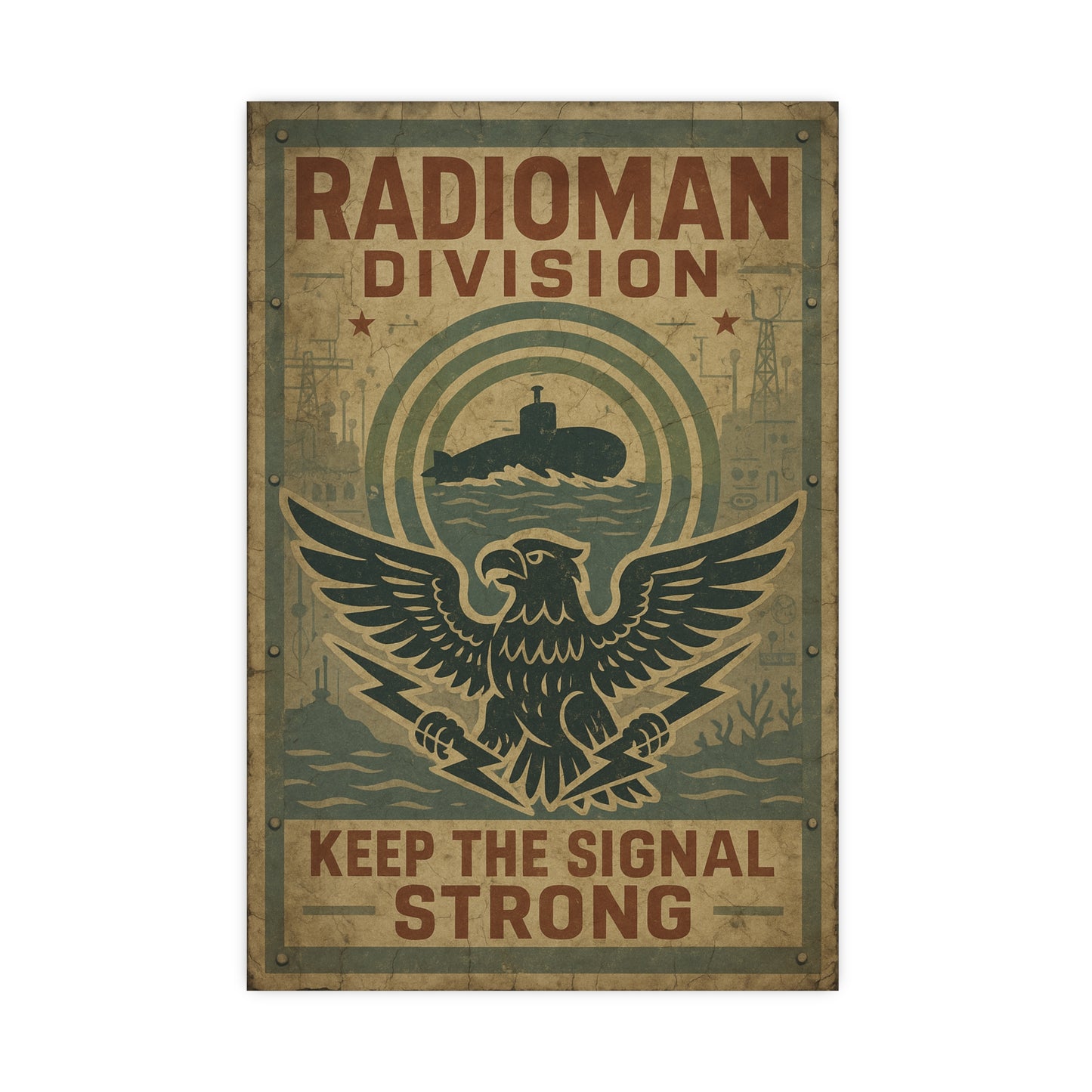 Radioman Vintage Poster | Keep the Signal Strong
