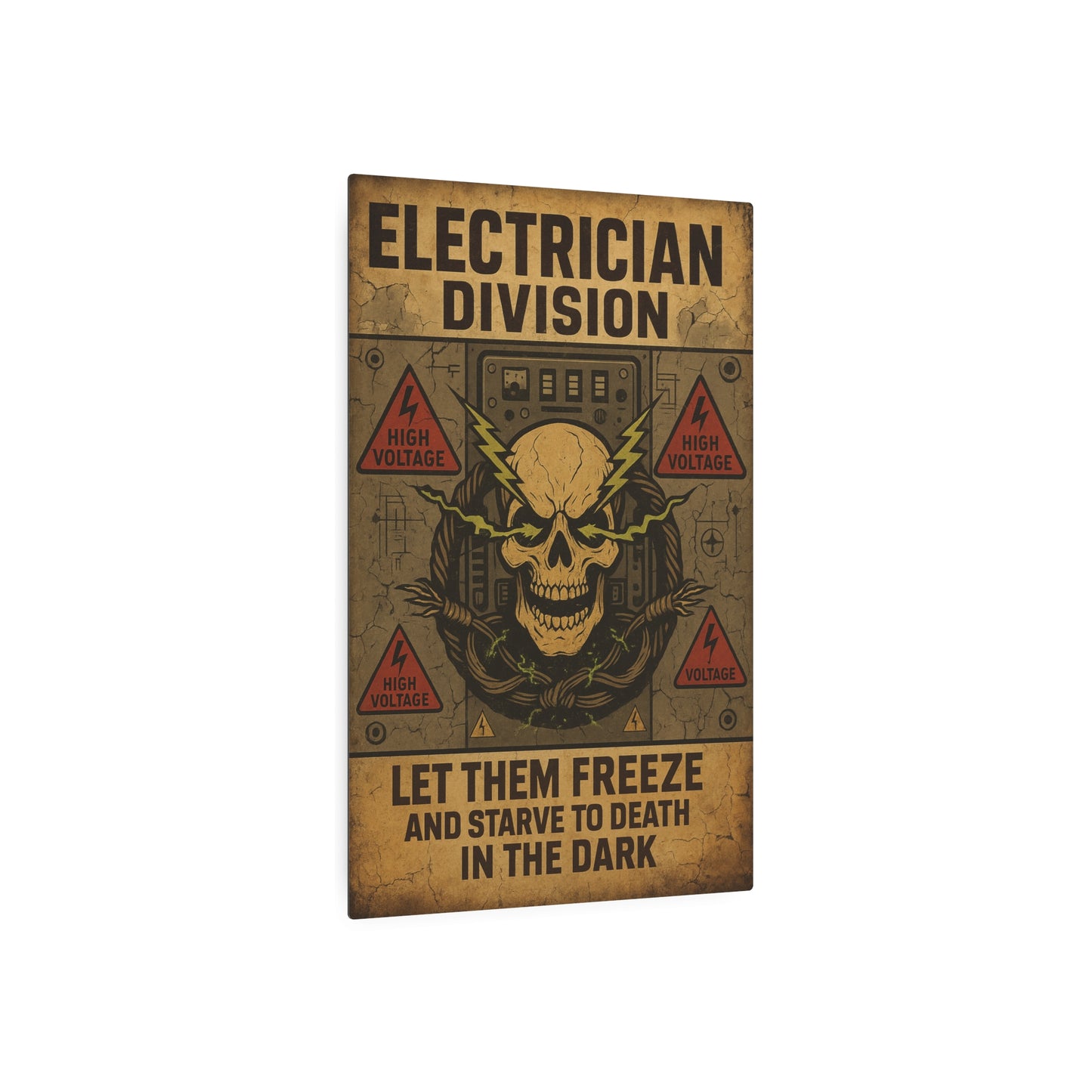 Electrician Vintage Metal Art Sign | Let Them Freeze