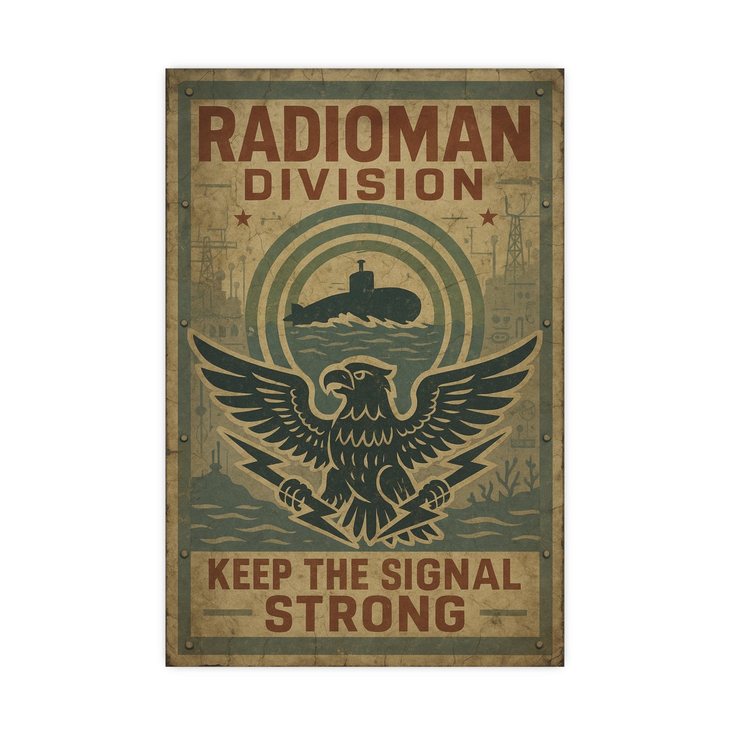 Radioman Vintage Poster | Keep the Signal Strong