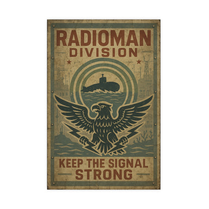 Radioman Vintage Poster | Keep the Signal Strong