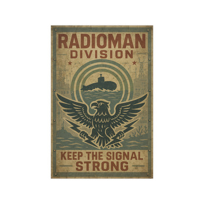 Radioman Vintage Poster | Keep the Signal Strong