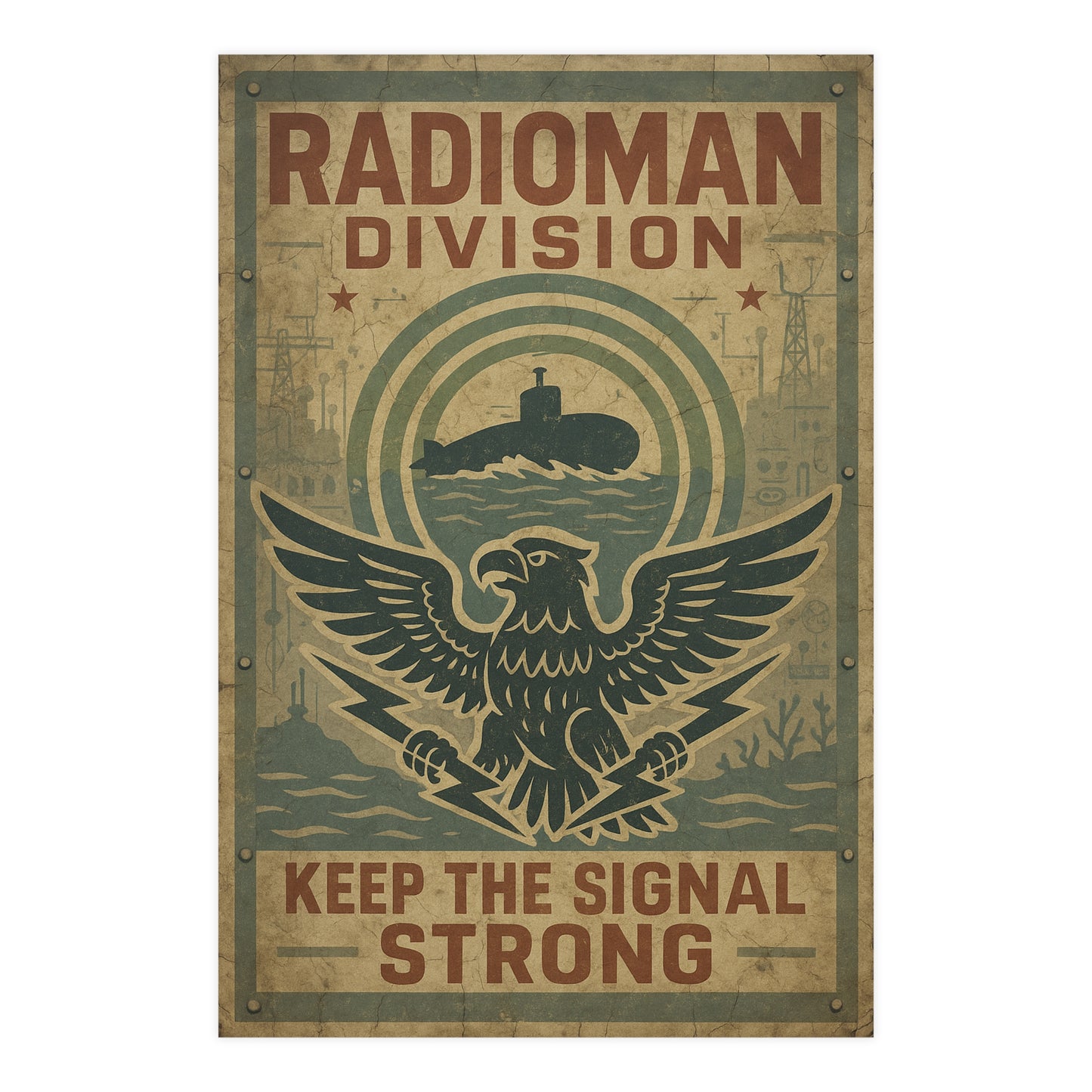 Radioman Vintage Poster | Keep the Signal Strong