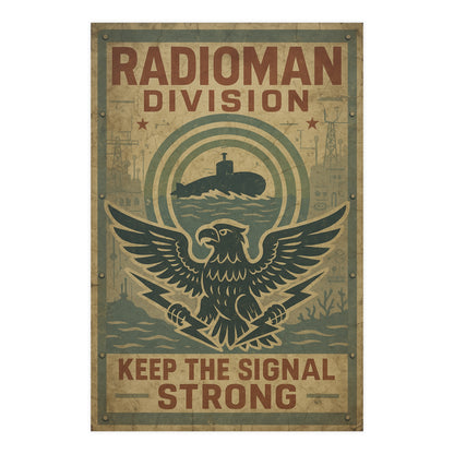 Radioman Vintage Poster | Keep the Signal Strong
