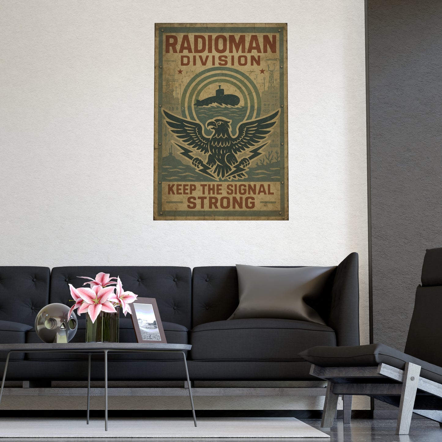 Radioman Vintage Poster | Keep the Signal Strong