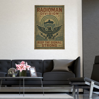 Radioman Vintage Poster | Keep the Signal Strong
