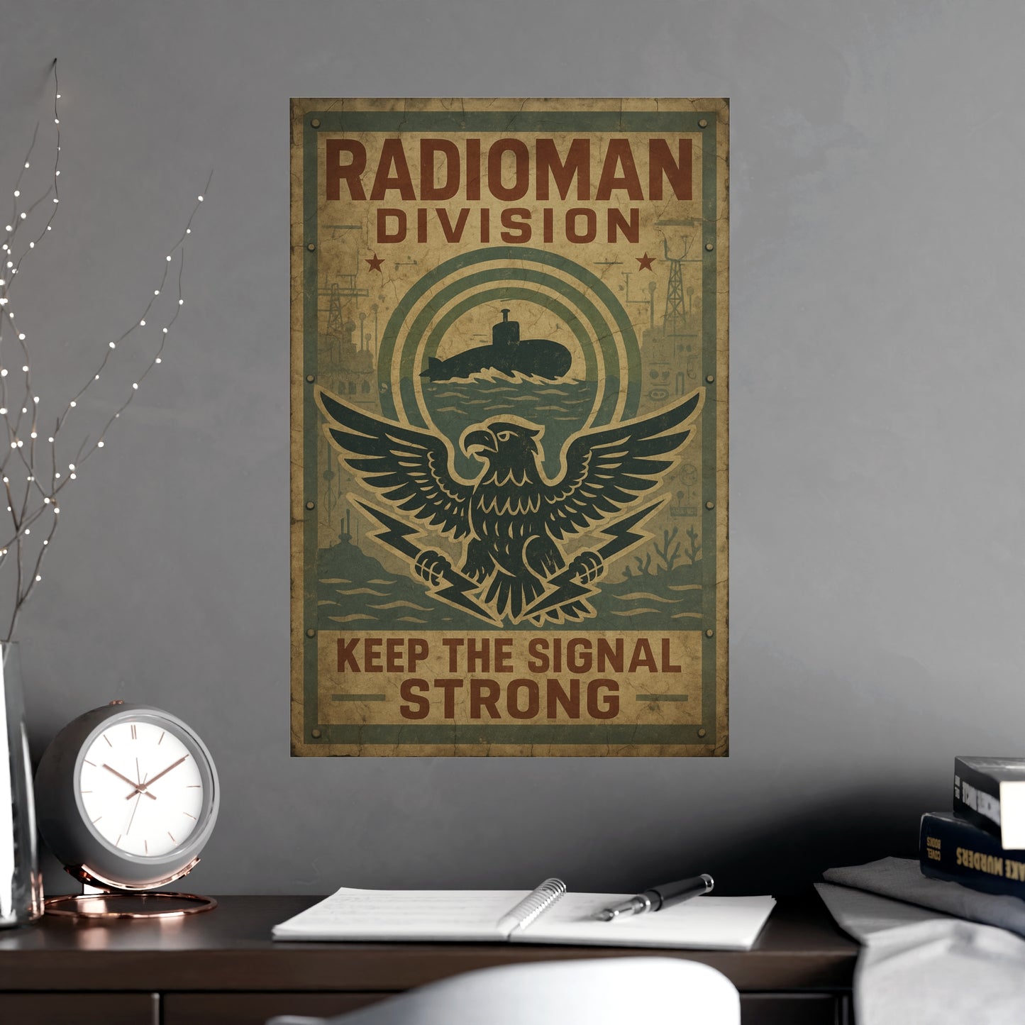 Radioman Vintage Poster | Keep the Signal Strong