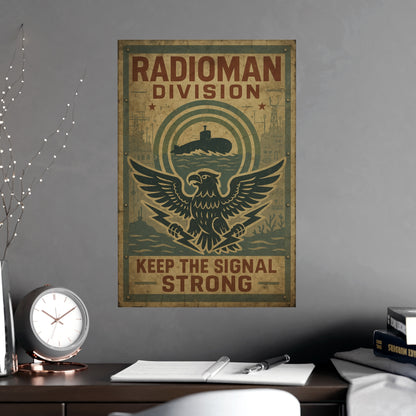 Radioman Vintage Poster | Keep the Signal Strong