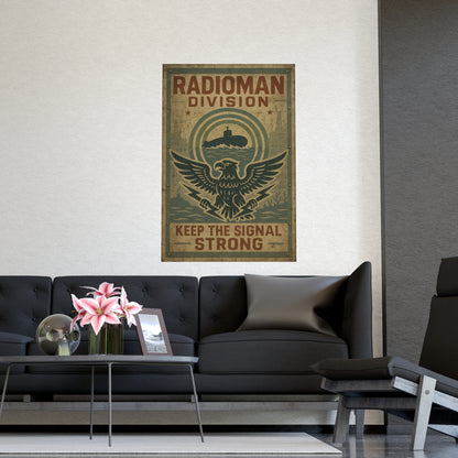Radioman Vintage Poster | Keep the Signal Strong