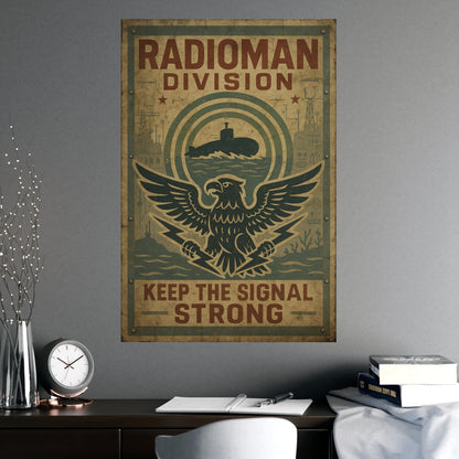 Radioman Vintage Poster | Keep the Signal Strong