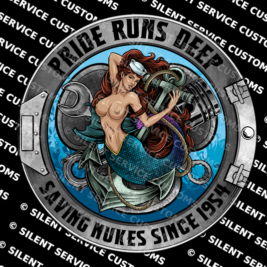 A-Gang Sticker | Mermaid (Red) | Silent Service Customs (3"x3" and 6"x6")
